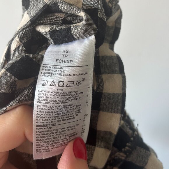 Gap linen mini skort (XS, black gingham) - Picture 5 of 5